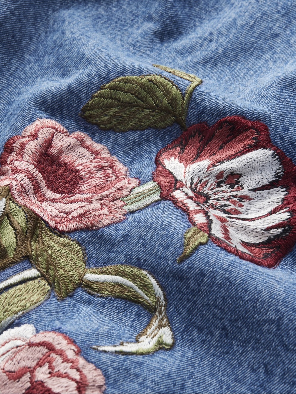ALICE + OLIVIA CADE EMBROIDERED DENIM MINI DRESS - Picture 4 of 16